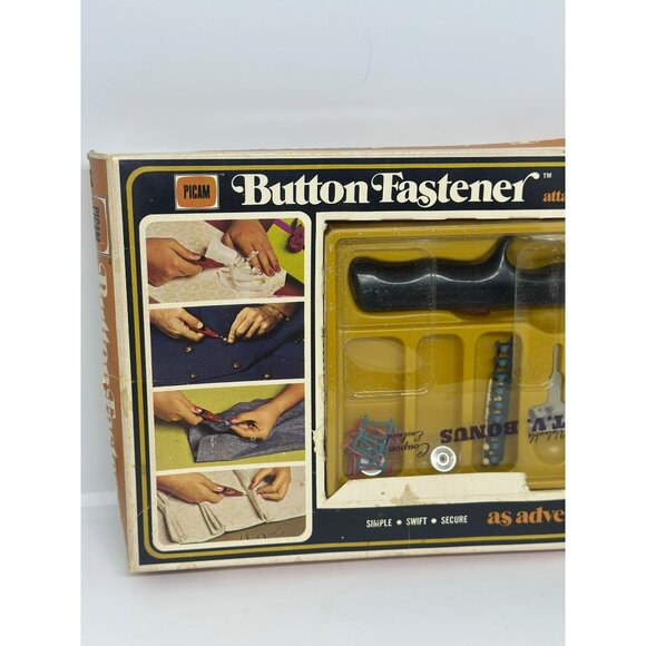 Vintage K-Tel PICAM Button Fastener Kit – OS Sewing Tool, As Seen on TV 80s 70s - Picture 2 of 5